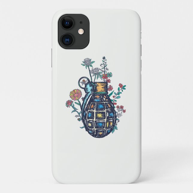 Capa Para iPhone 11 Granada Mão Vase das Flores (Verso)