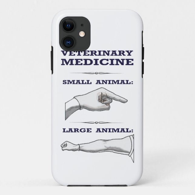 Capa Para iPhone 11 Grande contra cómico veterinário animal pequeno (Verso)