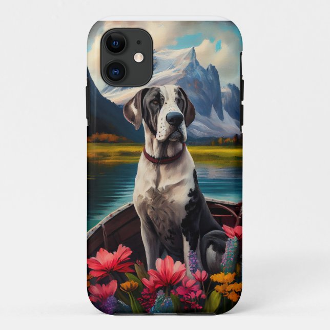 Capa Para iPhone 11 Grande Dane em um Pá: Uma Aventura Cênica (Verso)
