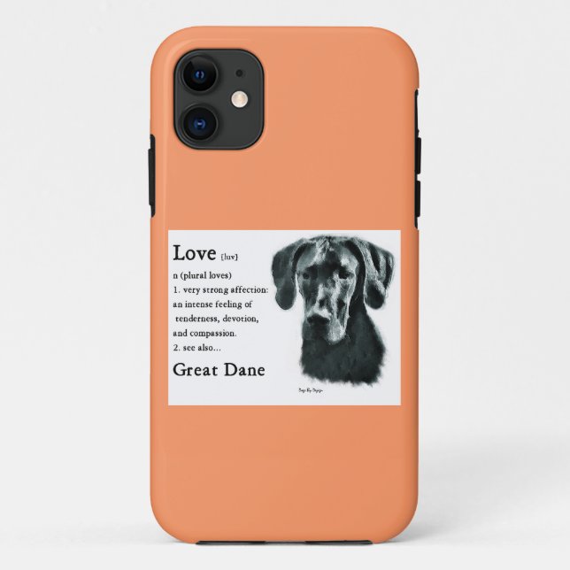 Capa Para iPhone 11 Grande Dane Love (Verso)