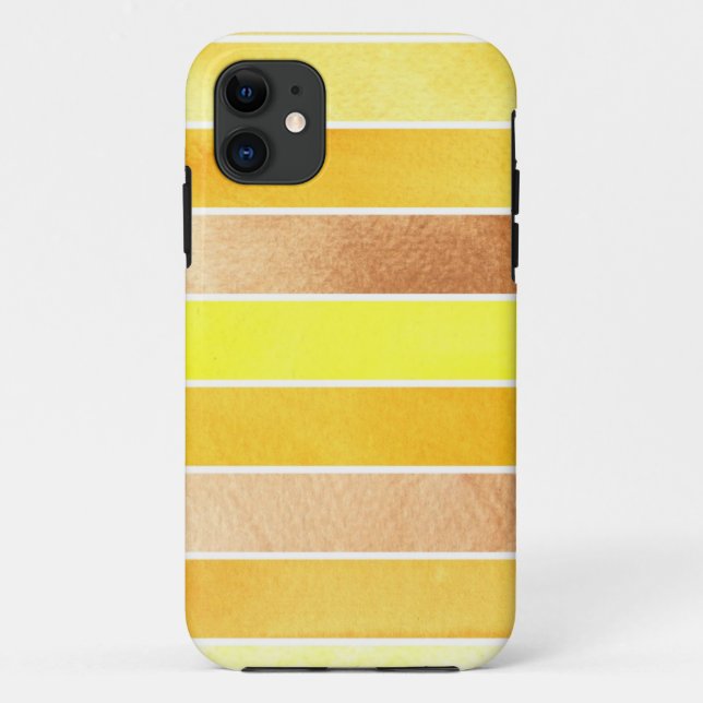 Capa Para iPhone 11 grande fundo amarelo da aguarela - aguarela (Verso)