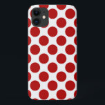 Capa Para iPhone 11 Grandes pontos retrorreflectores - vermelho e bran<br><div class="desc">Grandes bolinhas retrorreflectoras / pontos de moeda - pontos vermelhos profundos em um fundo branco</div>