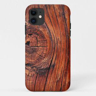 Capa Para iPhone 11 Grão da madeira da sequóia vermelha