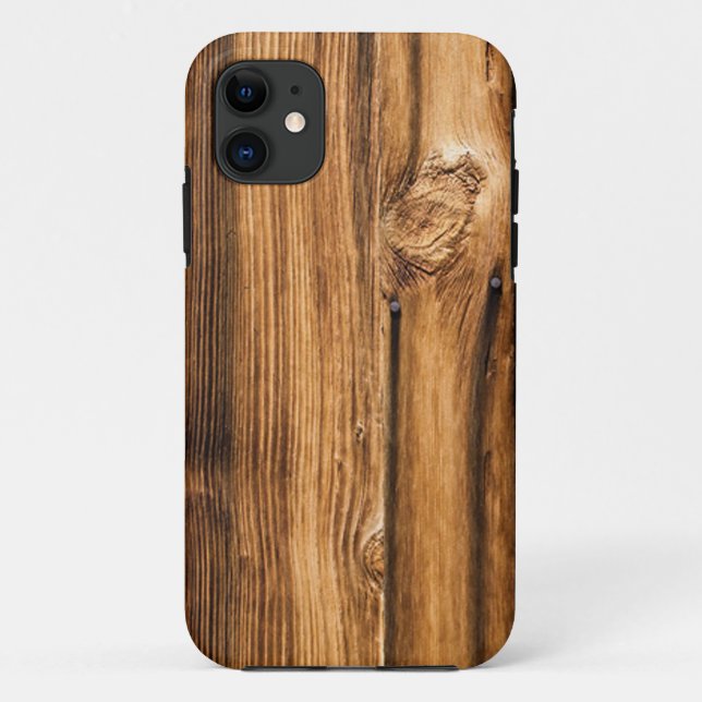 Capa Para iPhone 11 Grão de madeira resistida (Verso)