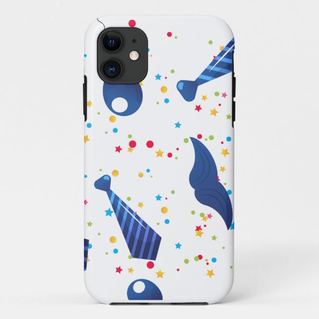 Capa Para iPhone 11 Gravata azul cor do papai (Verso)