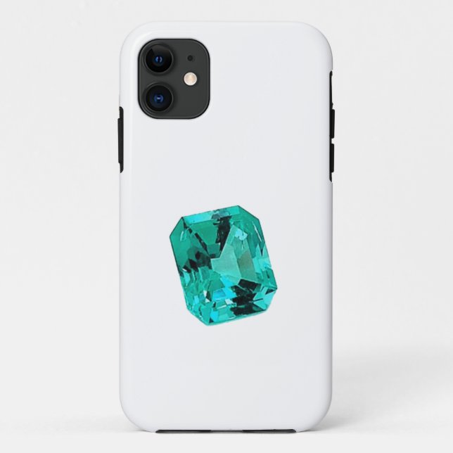 Capa Para iPhone 11 Green Emerald Gemstone (Verso)