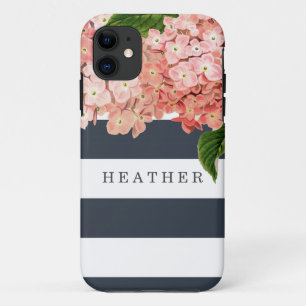 Capa Para iPhone 11 Grelhas Amplas Quic MODERN Vintage Hydrangea Flora