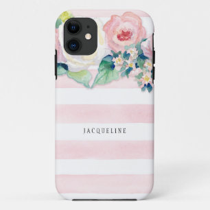Capa Para iPhone 11 Grelhas largas do chip MODERN Watercolor w Rosas