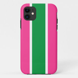 Capa Para iPhone 11 Greve de Verão Branca, Rosa Verde e Branca