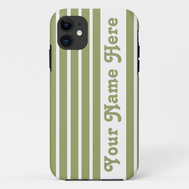 Capa Para iPhone 11 Greve Safari Verde com nome (Verso)