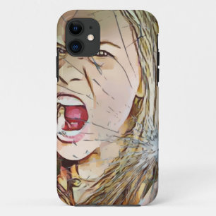 Capa Para iPhone 11 gritando, garota, garotas, garota gritando, vidro