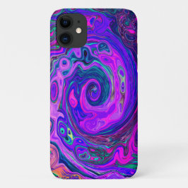Capa Para iPhone 11 Groovy Abstrato Retro Magenta e rodovia