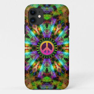 Capa Para iPhone 11 Groovy Sinal de Paz Rainbow Joy