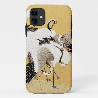 Capa Para iPhone 11 Gruas Japonesas em Bandos Vintage Pássaro Rico Clá