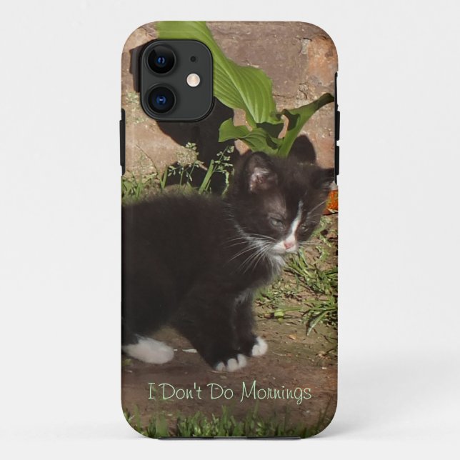 Capa Para iPhone 11 Grumpy Kitten - Não faço Manhãs iPhone 5 Case (Verso)