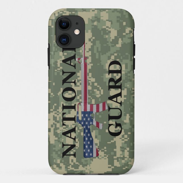 Capa Para iPhone 11 guarda nacional Camo verde do iPhone 5 (Verso)