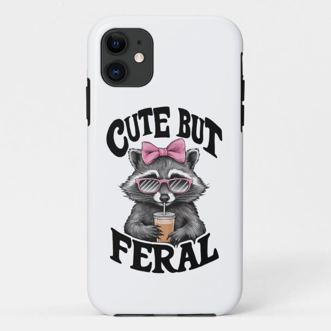 Capa Para iPhone 11 Guaxinim Feroz Mas Fofo Com Óculos De Sol Guaxinim (Verso)