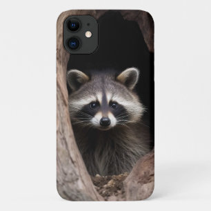 Capa Para iPhone 11 Guaxinim na Caverna da Árvore