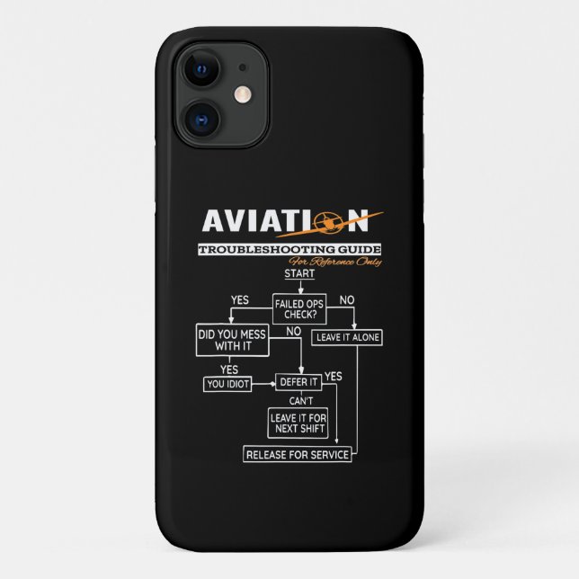Capa Para iPhone 11 Guia de detecção de problemas de aviação do piloto (Verso)