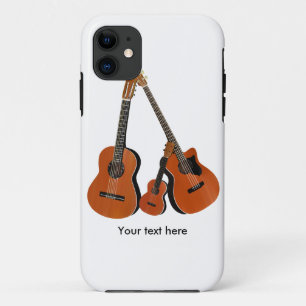 Capa Para iPhone 11 Guitarra Acústica Ukulele e Bass Acústico