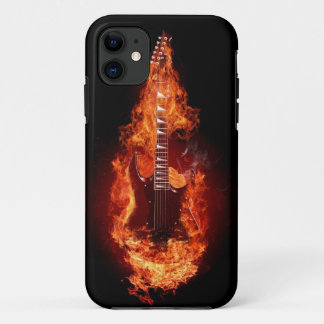 Capa Para iPhone 11 Guitarra no caso do iPhone 5 das chamas 2