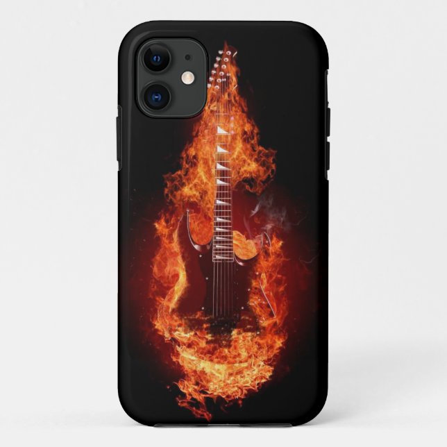 Capa Para iPhone 11 Guitarra no caso do iPhone 5 das chamas 2 (Verso)