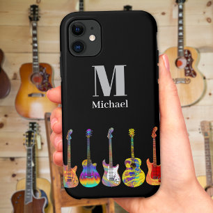 Capa Para iPhone 11 Guitarras Coloridas Monograma