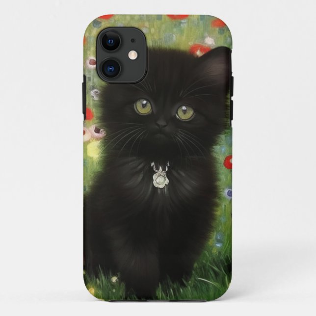 Capa Para iPhone 11 Gustav Klimt Kitten (Verso)