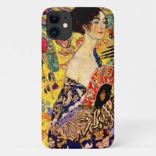 Capa Para iPhone 11 Gustav Klimt Lady com ventilador