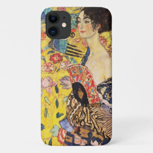 Capa Para iPhone 11 Gustav Klimt Lady com ventilador