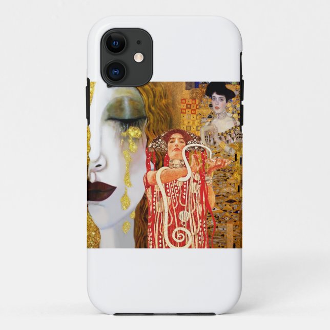 Capa Para iPhone 11 Gustav Klimt, pinturas Collage, Arte Combinada (Verso)