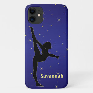 Capa Para iPhone 11 Gymnastics Blue com Sparkle Dourado