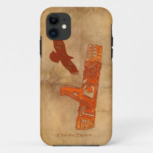 Capa Para iPhone 11 Haida Eagle & Totem Pole Arte Nativa