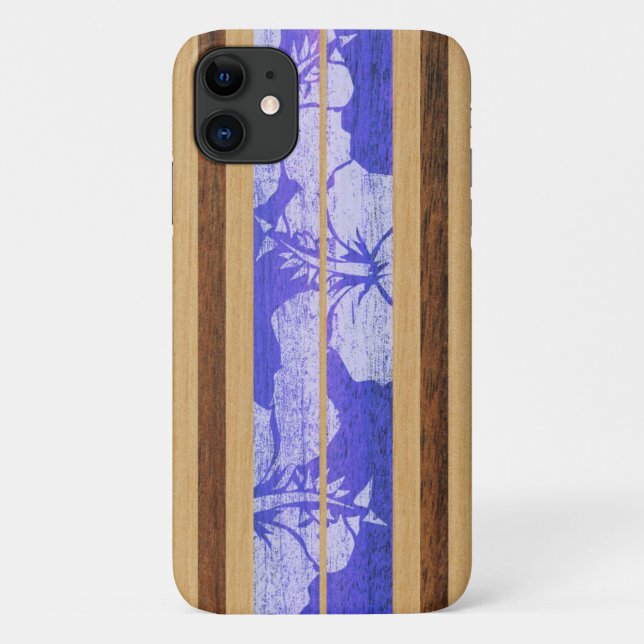 Capa Para iPhone 11 Haleiwa Surfboard Hawaiai Roxo (Verso)