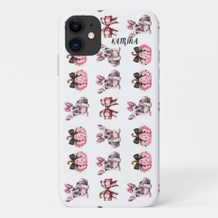 Capa Para iPhone 11 Halloween Coquette Bulldog Arco bompkin iphone 11