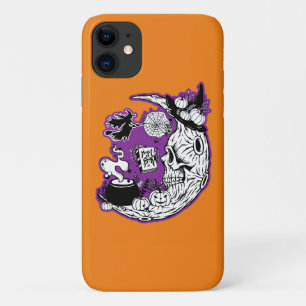Capa Para iPhone 11 Halloween Crescent Moon Witold Skull