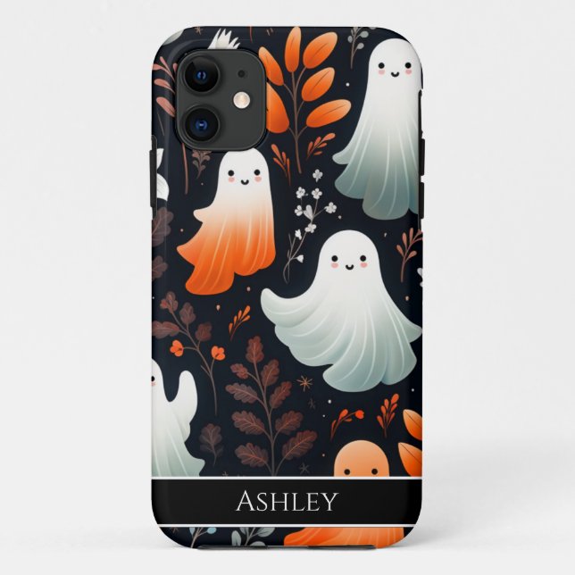 Capa Para iPhone 11 Halloween - Fantasma Ghost Boho Personalizado (Verso)