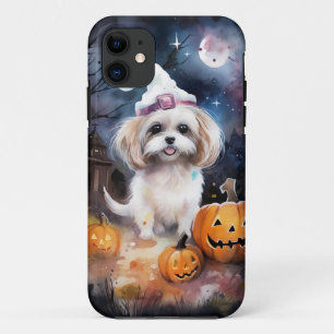 Capa Para iPhone 11 Halloween Malti Tzu Com Pumpkins Assustado