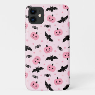 Capa Para iPhone 11 Halloween Pumpkins e Bat Pattern
