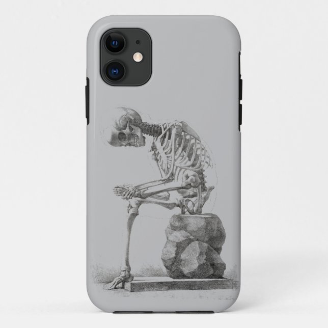 Capa Para iPhone 11 Halloween Skeleton Sitting Anatomia (Verso)