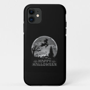 CAPA PARA iPhone 11 HALLOWEEN WITCH GRAVEYARD PRETO E BRANCO