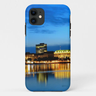 Capa Para iPhone 11 Hamburg Harbor Hafen Alemanha Alster Night