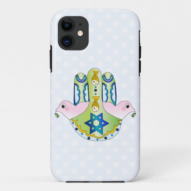 Capa Para iPhone 11 Hamsa judaico (Verso)