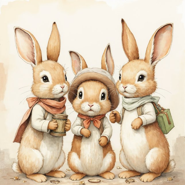 Capa Para iPhone 11 Happy Rabbits  (Three Rabbits celebrating the Easter Holiday!)