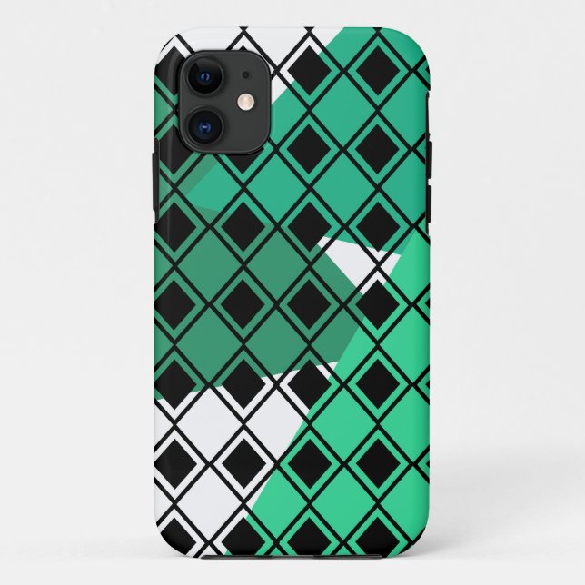 Capa Para iPhone 11 Harlequin do Triângulo Verde (Verso)