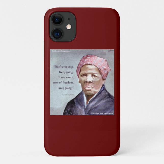 Capa Para iPhone 11 Harriet Tubman & Citação (Verso)