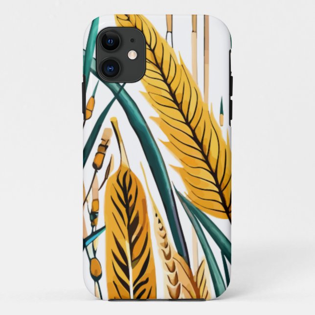 Capa Para iPhone 11 Harvest Harmony: Um Padrão de Trigo em uma Canvas  (Verso)