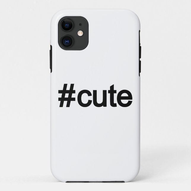 Capa Para iPhone 11 Hashtag # Cute (Verso)