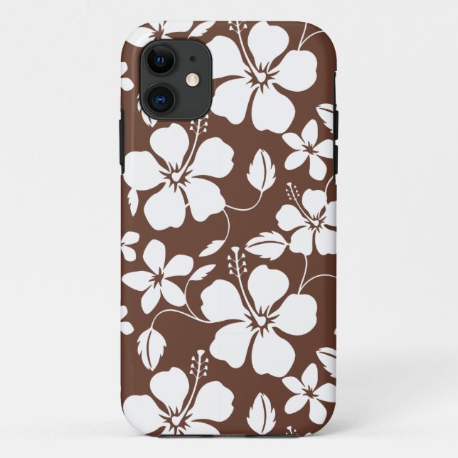 CAPA PARA iPhone 11 HAWAIIAN HULA (HIBISCUS) BROWN (Verso)