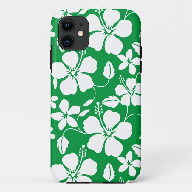 CAPA PARA iPhone 11 HAWAIIAN HULA (HIBISCUS) VERDE (Verso)